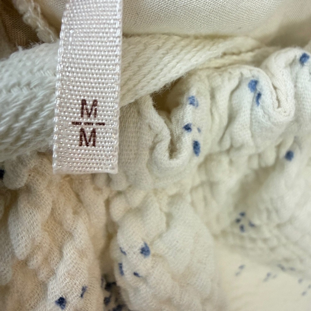 Free People Pinwheel Mini Dress Women M White Blue Floral Open Back Swing - Picture 8 of 15